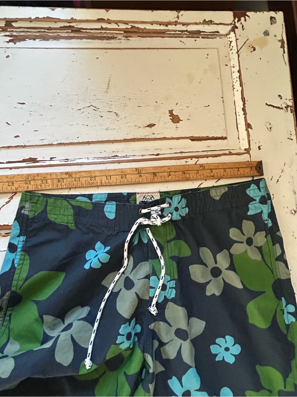 Bb The TOURIST by Burkman Bros mens blue/green floral swim trunks size M 32" - Picture 7 of 9